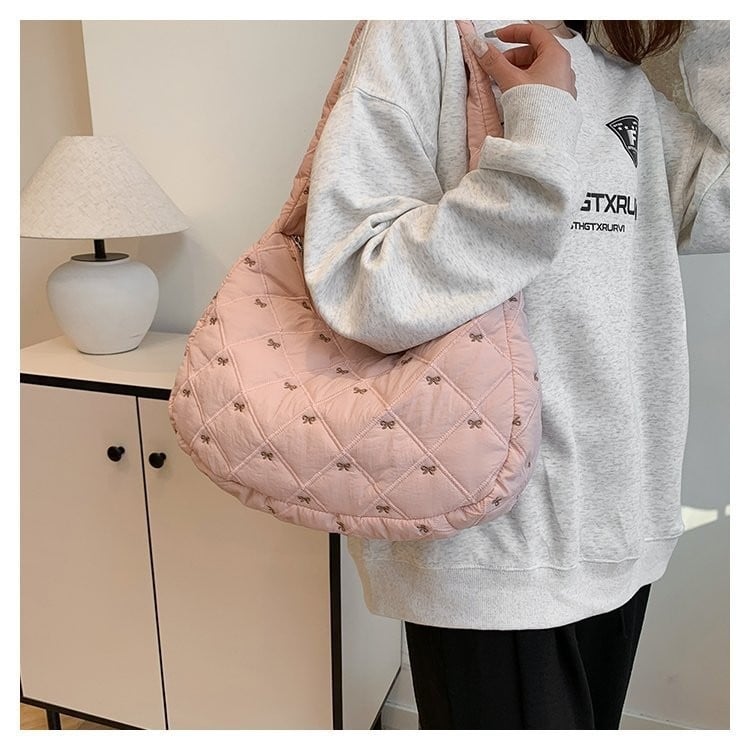 Τσάντα crossbody από πολυεστέρα με φερμουάρ, σχέδιο cloud, οριζόντιο τετράγωνο σχήμα, καπάκι, επένδυση από νάιλον, εσωτερική θήκη για κινητό, μόνο ένας ιμάντας, καθημερινή χρήση