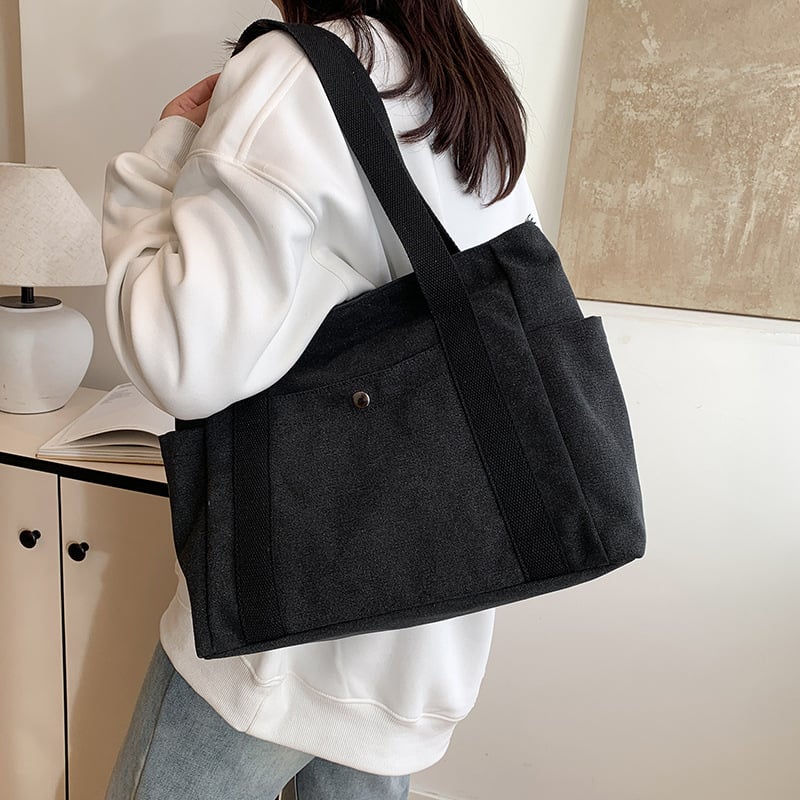 Platnena tote torba, moderni korejski stil s umjetničkim duhom, velika kapaciteta, svakodnevna upotreba