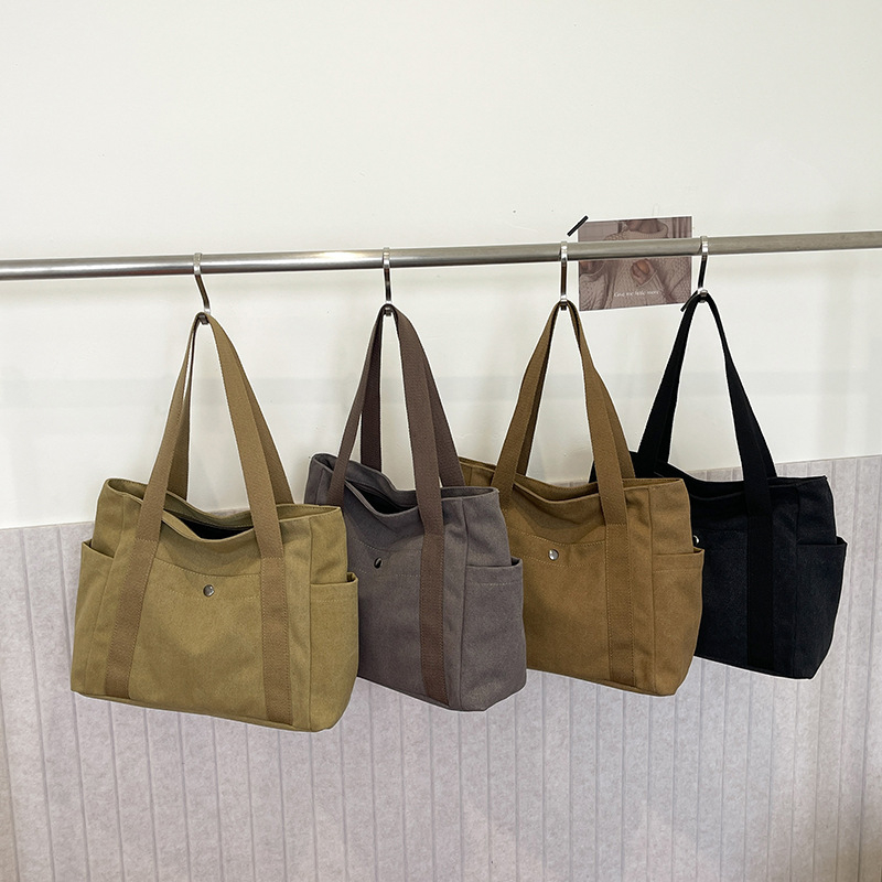 Platnena tote torba, moderni korejski stil s umjetničkim duhom, velika kapaciteta, svakodnevna upotreba