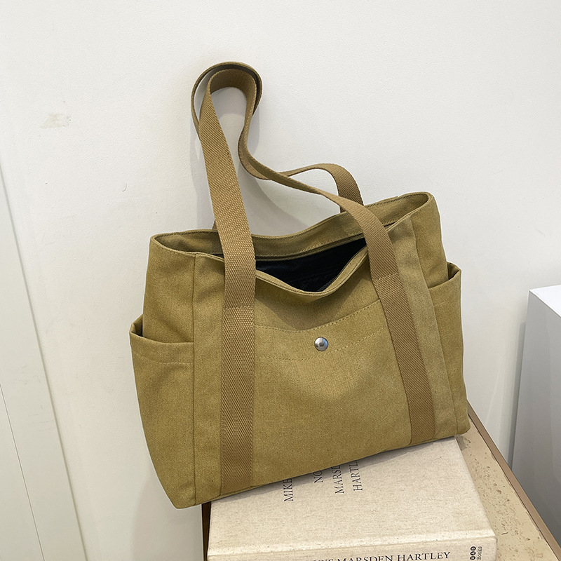 Platnena tote torba, moderni korejski stil s umjetničkim duhom, velika kapaciteta, svakodnevna upotreba