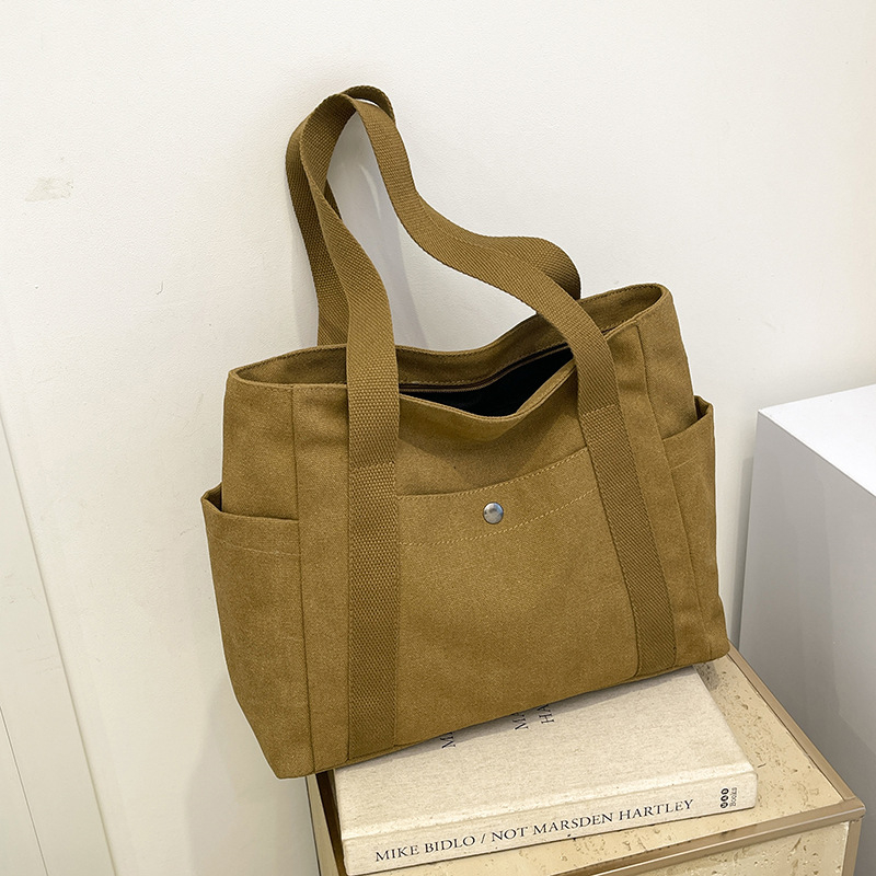Platnena tote torba, moderni korejski stil s umjetničkim duhom, velika kapaciteta, svakodnevna upotreba