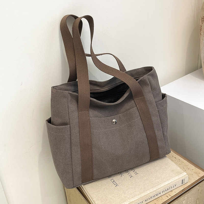 Platnena tote torba, moderni korejski stil s umjetničkim duhom, velika kapaciteta, svakodnevna upotreba