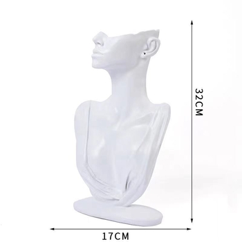 Държач за бижута от смола – дисплей за огърлици и обици в полупрофилен лицев модел, без лого, без персонализация, произход: Jinhua