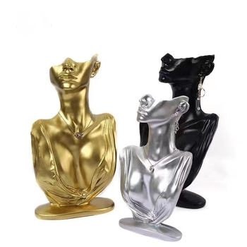 Държач за бижута от смола – дисплей за огърлици и обици в полупрофилен лицев модел, без лого, без персонализация, произход: Jinhua