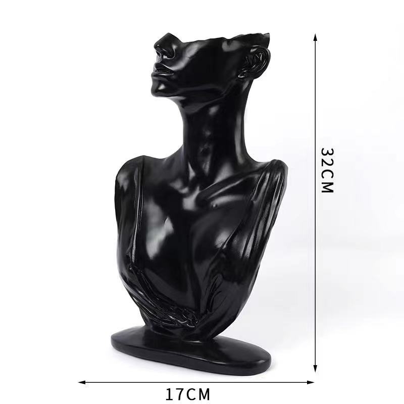 Държач за бижута от смола – дисплей за огърлици и обици в полупрофилен лицев модел, без лого, без персонализация, произход: Jinhua