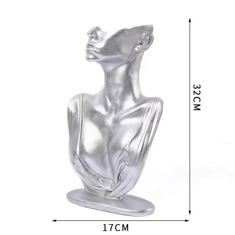 Държач за бижута от смола – дисплей за огърлици и обици в полупрофилен лицев модел, без лого, без персонализация, произход: Jinhua