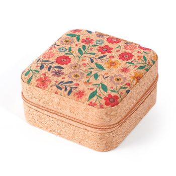 Шкатулка за бижута – преносима и прахозащитна, настолна за съхранение, корпус от кожа от корк, пластмаса и фланел, еднослойна, класически китайски стил