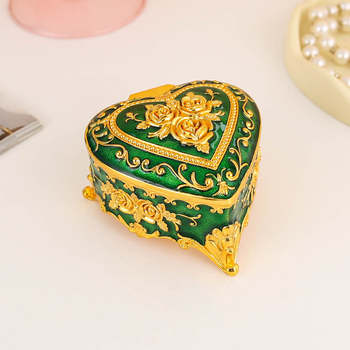 Кутия за бижута от метал, сърцевидно-кръгла форма, за бюро, скандинавски стил, едно ниво