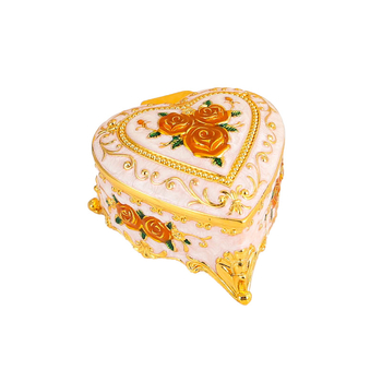 Кутия за бижута от метал, сърцевидно-кръгла форма, за бюро, скандинавски стил, едно ниво