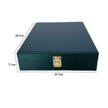 Кожена кутия за показване и съхранение на бижута, едноетажна, текстуриран финиш, възможност за лого и обработка за промяна на цвета
