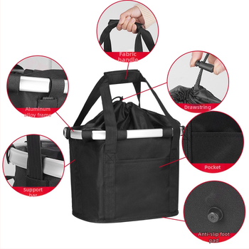 Elülső kosár hegyikerékpárhoz, összecsukható, Oxford anyagból, Inwild márka, modell 162401