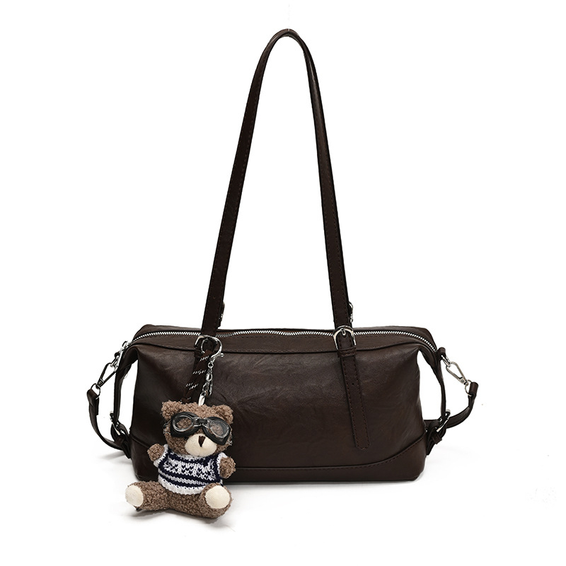 Enchino Sieviešu Boston soma, pilsētas vienkāršība, PU materiāls, horizontāla kvadrātveida forma, rāvējslēdzējs, rudens 2025