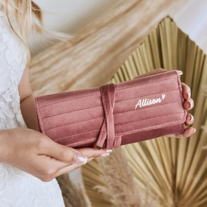 Чанта за бижута Hoshino Leather Goods, модел 20250311gb, материал Swan Long, стил: ръчна чанта, модерен минималистичен