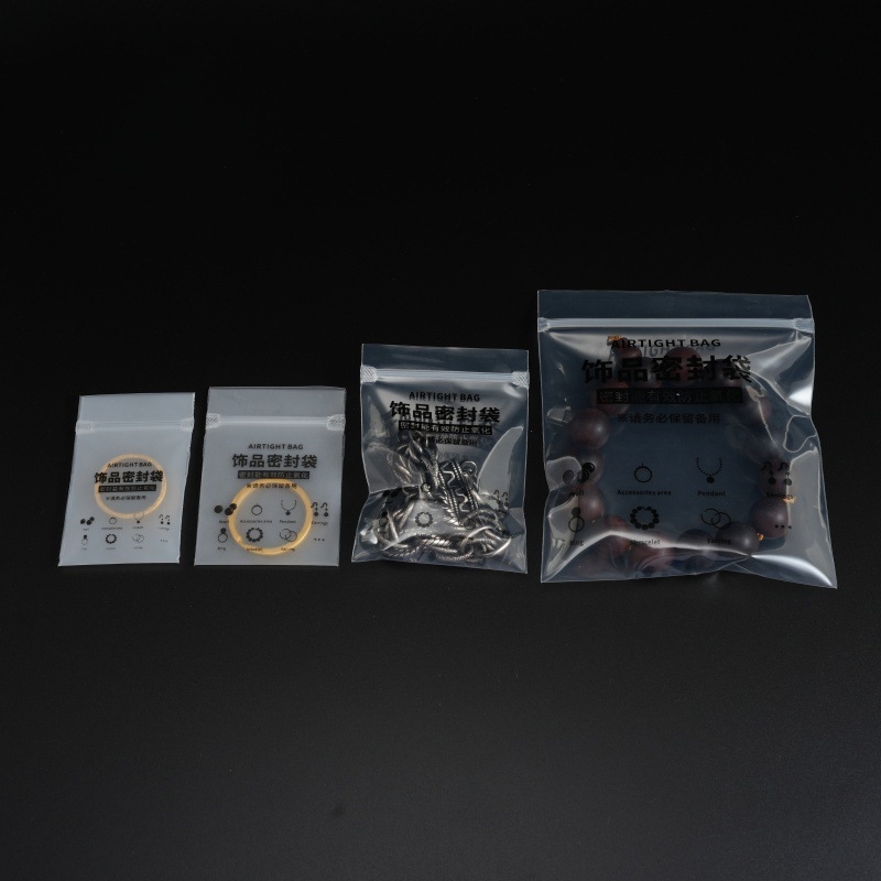 Πλαστική τσάντα συσκευασίας κοσμημάτων με διαφανές/αμυδρό φινίρισμα — εσωτερική συσκευασία, κατάλληλη για σκουλαρίκια και κολιέ