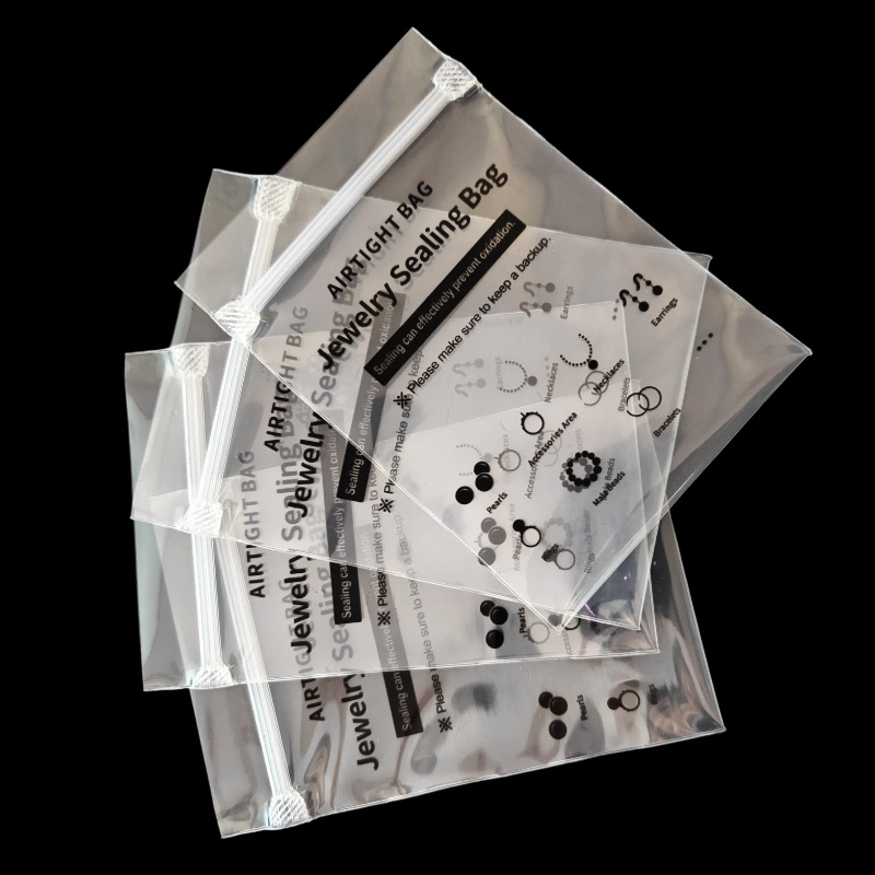 Πλαστική τσάντα συσκευασίας κοσμημάτων με διαφανές/αμυδρό φινίρισμα — εσωτερική συσκευασία, κατάλληλη για σκουλαρίκια και κολιέ