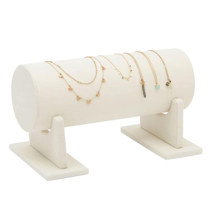 Ékszertartó polc flanel burkolattal, kézzel készített, egylépcsős kiállítás, elegáns stílus