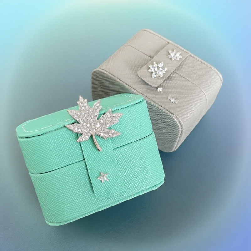 Портативна кожена кутия за бижута, модел My-904, Crown River, кожа, стил свеж и сладък, персонализация налична