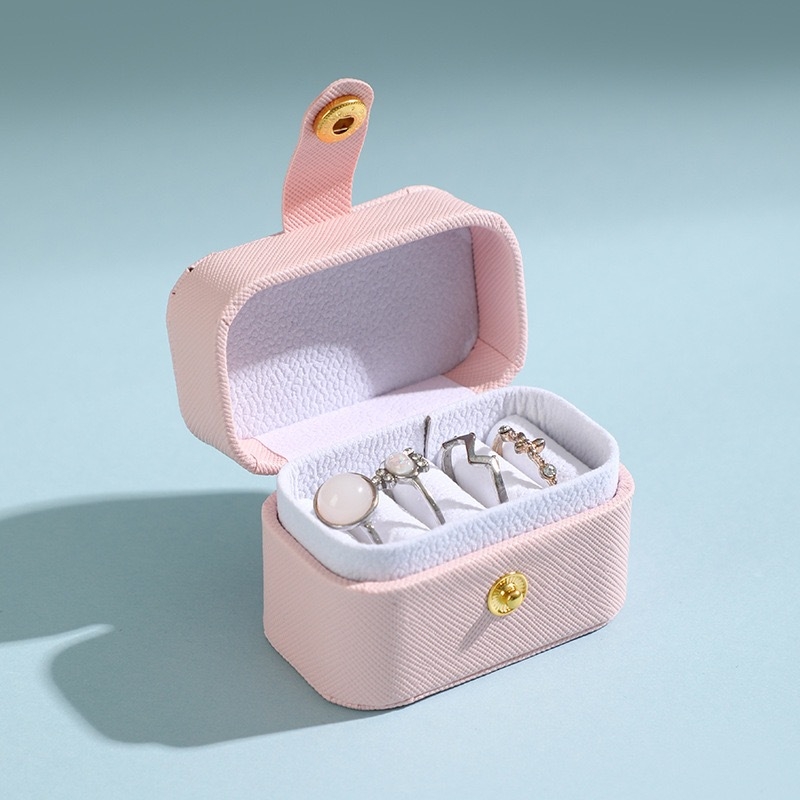 Портативна кожена кутия за бижута, модел My-904, Crown River, кожа, стил свеж и сладък, персонализация налична