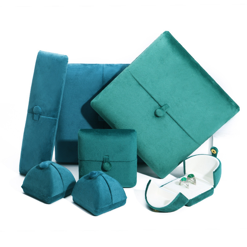 Dupla nyitású flanel ékszerdoboz gyűrű, medál és karkötő rekeszekkel – ékszercsomagolás