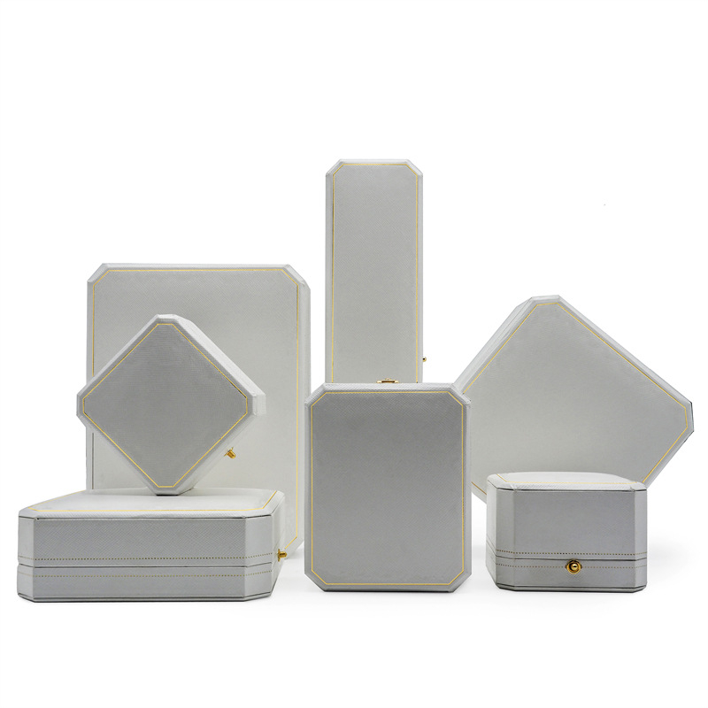 Jing Baohong Октогонална кутия за бижута, ABS материал, твърда конструкция, бронзов едноцветен дизайн, персонализиране и частна марка
