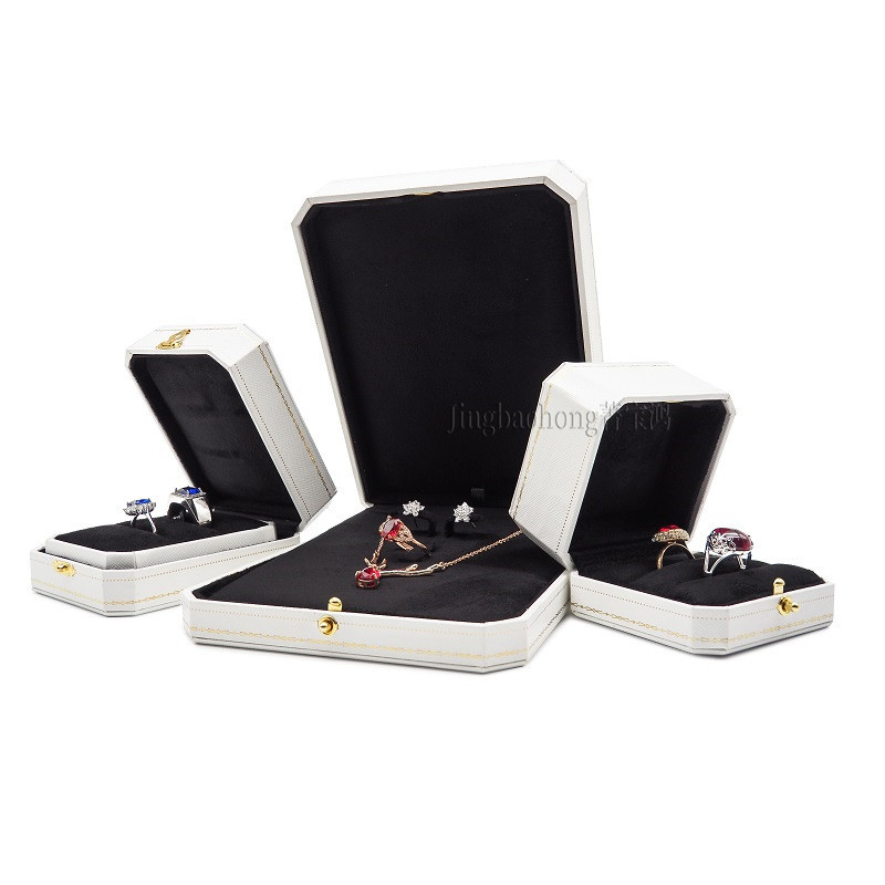 Jing Baohong Октогонална кутия за бижута, ABS материал, твърда конструкция, бронзов едноцветен дизайн, персонализиране и частна марка