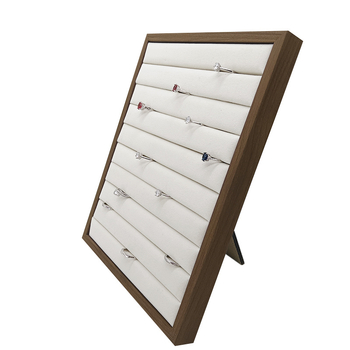 Дървена стойка за показване на бижута за пръстени, колие и обици – сгъваема, опаковъчна кутия