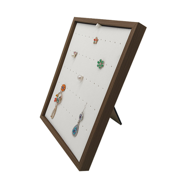 Дървена стойка за показване на бижута за пръстени, колие и обици – сгъваема, опаковъчна кутия