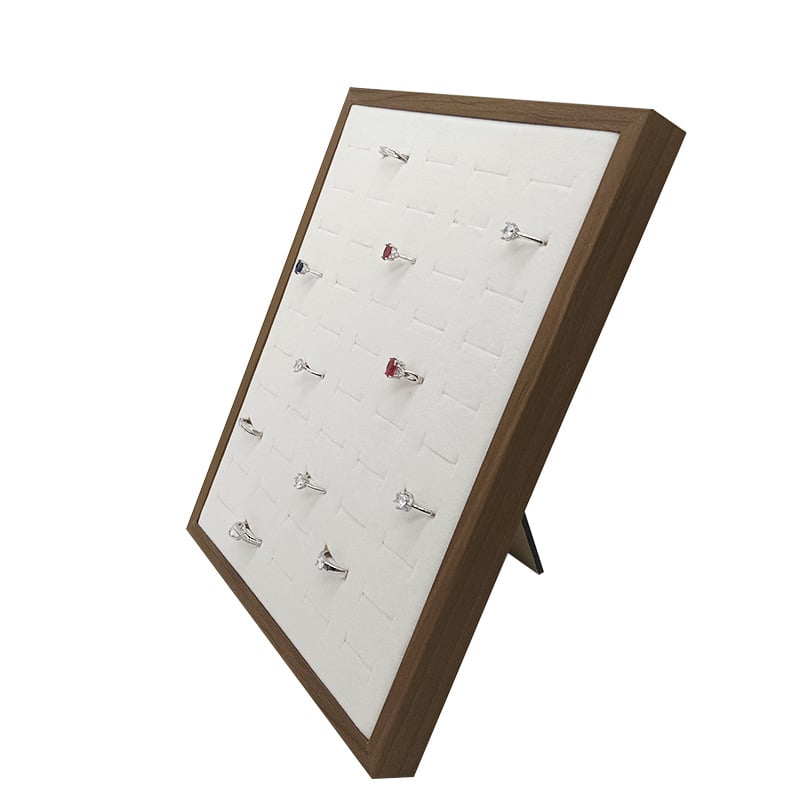 Дървена стойка за показване на бижута за пръстени, колие и обици – сгъваема, опаковъчна кутия