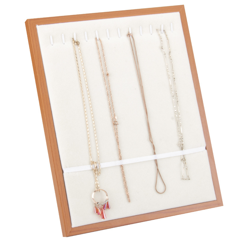 Дървена стойка за показване на бижута за пръстени, колие и обици – сгъваема, опаковъчна кутия