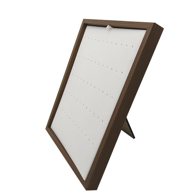 Дървена стойка за показване на бижута за пръстени, колие и обици – сгъваема, опаковъчна кутия