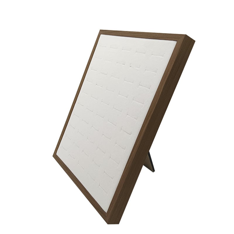 Дървена стойка за показване на бижута за пръстени, колие и обици – сгъваема, опаковъчна кутия