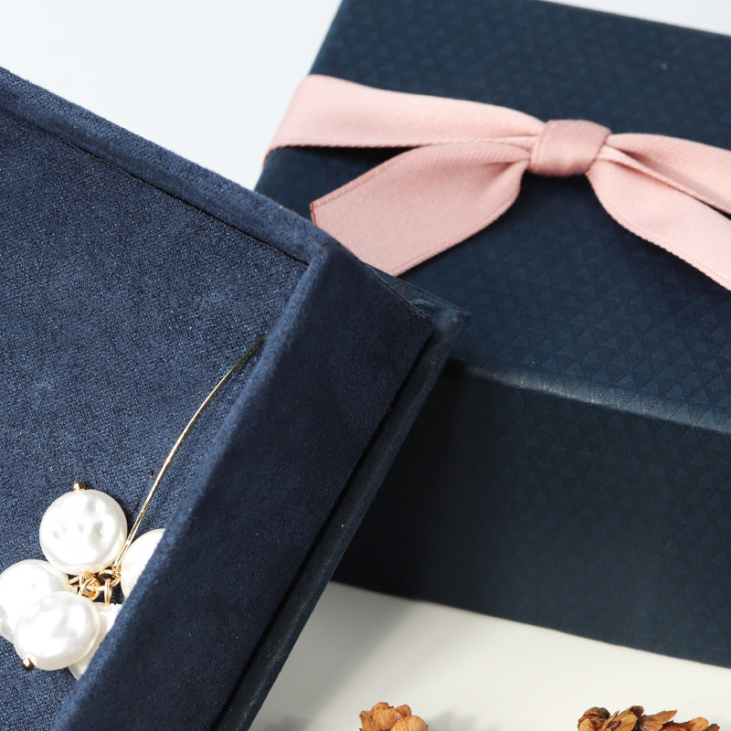 Milan кутия за бижута за обици – малка платнена кутия с прозрачно матирана PVC чанта