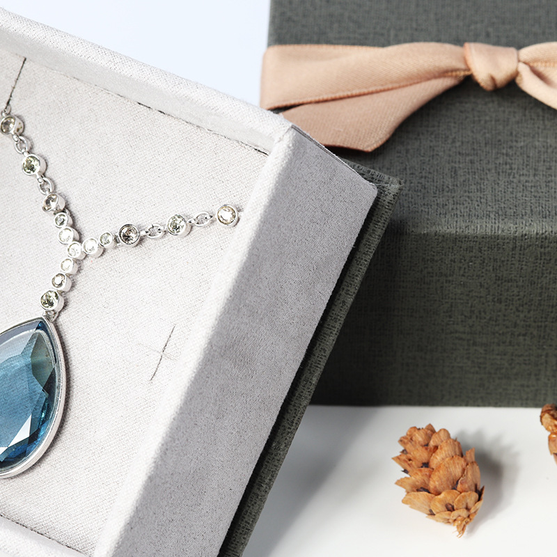 Milan кутия за бижута за обици – малка платнена кутия с прозрачно матирана PVC чанта