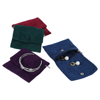 Kutija za nakit od flanelne s zatvaračem, višestrukim džepovima i snap gumbom; pakirano u kutiji; porijeklo Shenzhen; brend Nomi jewelry packaging