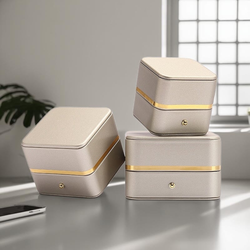 Комплект кутии за бижута: PU кожа, кутия за опаковане, съдържа кутии за пръстен, гривна и висулка