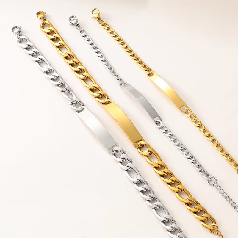 Narukvica od nehrđajućeg čelika za parove, jednostavan stil, geometrijski oblik, mogućnost personalizacije.