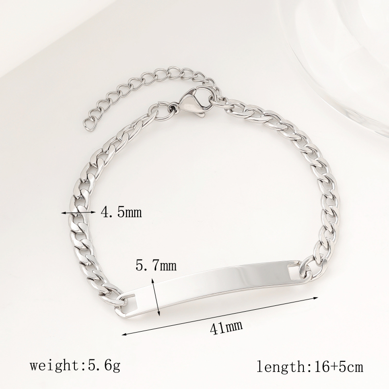 Narukvica od nehrđajućeg čelika za parove, jednostavan stil, geometrijski oblik, mogućnost personalizacije.