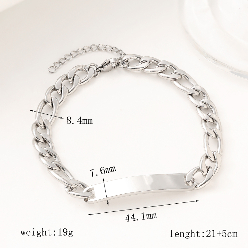 Narukvica od nehrđajućeg čelika za parove, jednostavan stil, geometrijski oblik, mogućnost personalizacije.