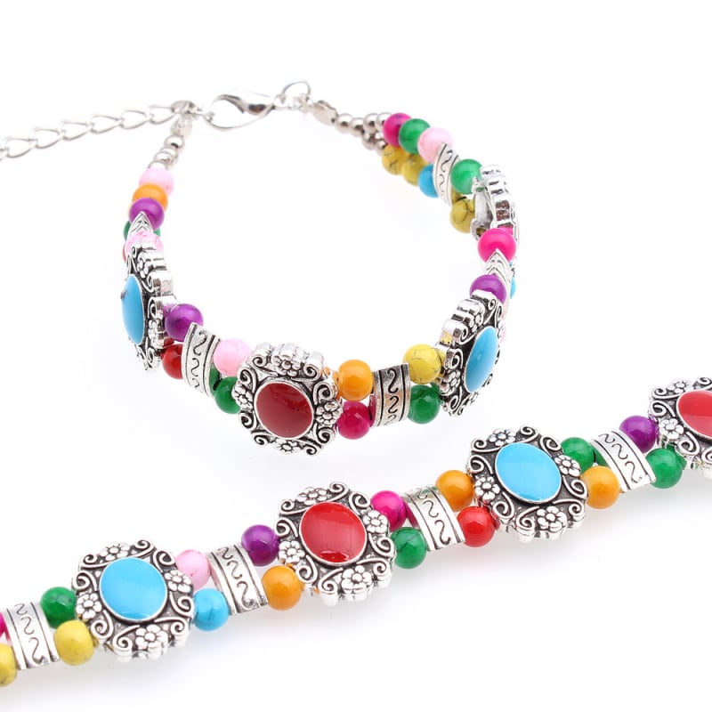 Dianqia jewelry Brățară din aliaj – placare electro, design geometric unisex, cu încrustații din pietre artificiale (B0204)