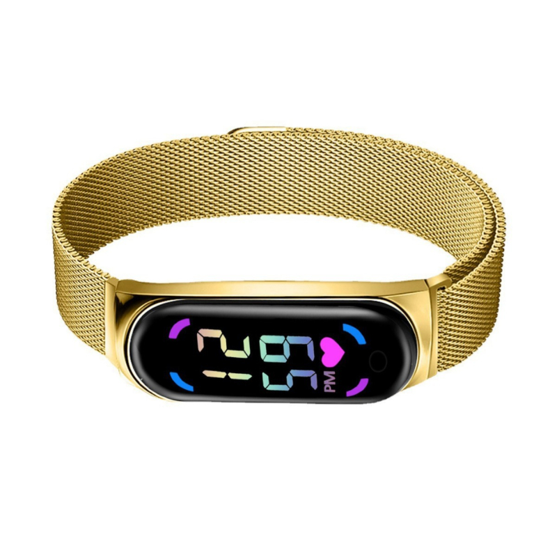 Ceas digital pentru copii, cu mișcare cuarț (68), cadran oval, carcasă din aliaj, cataramă magnetică