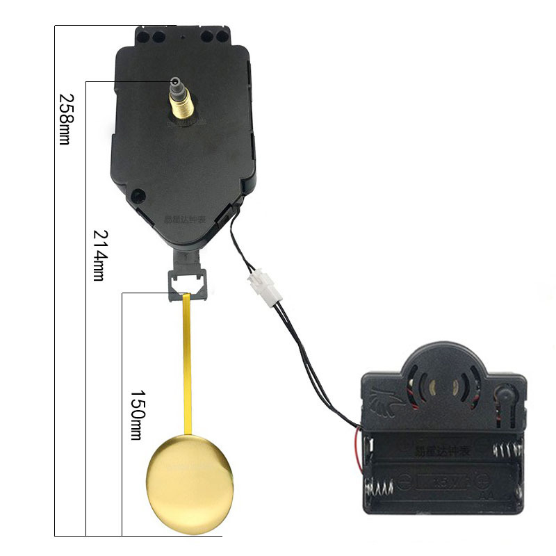 Аксесоар за часовник-пендулум, кварцов механизъм, пластмасов корпус, модерен минималистичен стил (кутия 200 бр.)