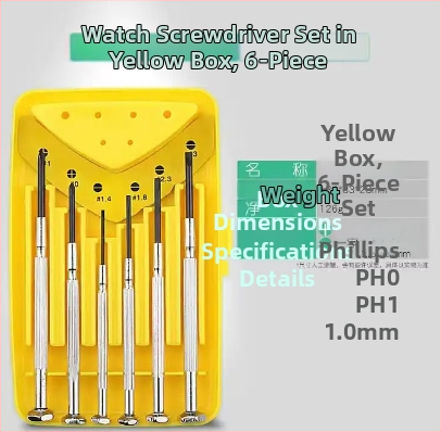 Pulksteņu skrūvgriežu komplekts no hroma-vanādija tērauda Cr_V, magnētisks, bez izolācijas, svars 0.1 kg