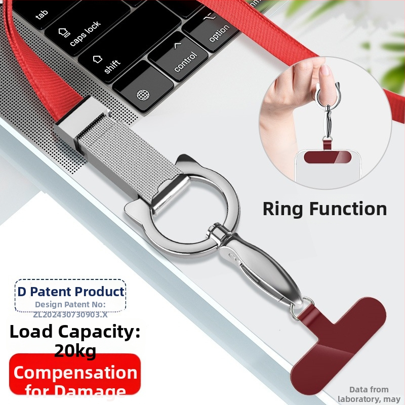 Mobilo tālruņa lanyards - YAGEEN, Universāls stils, Personalizācija pieejama, Logotipa drukāšana iespējama, Metāla sprādze