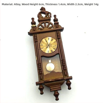 Leļļu mājiņas mini aksesuāri – metāla sienas pulkstenis romiešu stilā, 1:12 mērogs, vecuma diapazons 15–35 gadi, OPP iepakojums