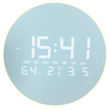 Акрилен стенен часовник-панел за всекидневна с вечен календар и LED дисплей на английски