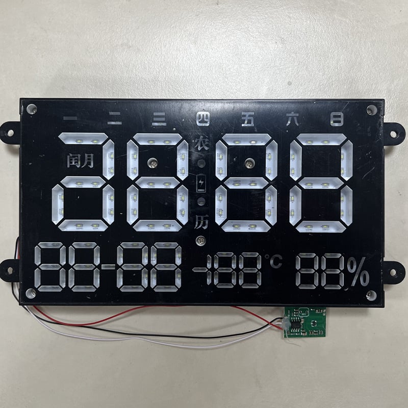 Акрилен стенен часовник-панел за всекидневна с вечен календар и LED дисплей на английски