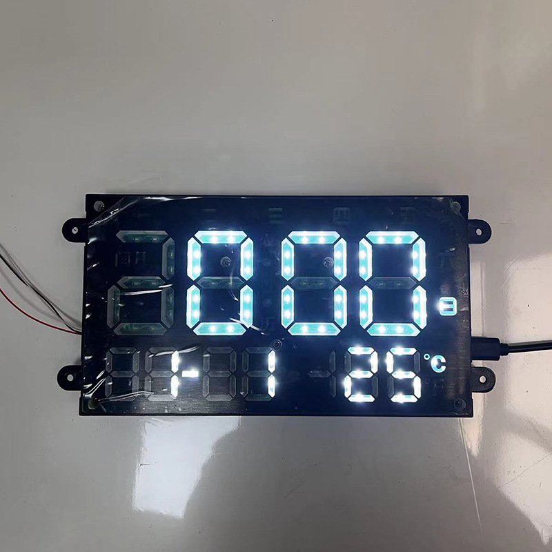 Акрилен стенен часовник-панел за всекидневна с вечен календар и LED дисплей на английски