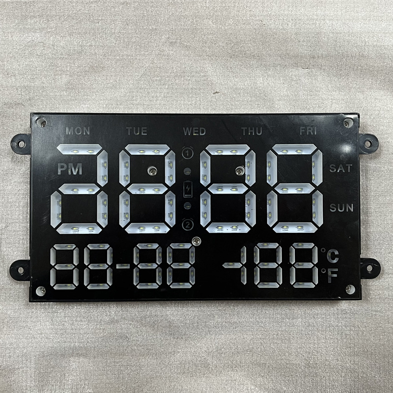 Акрилен стенен часовник-панел за всекидневна с вечен календар и LED дисплей на английски