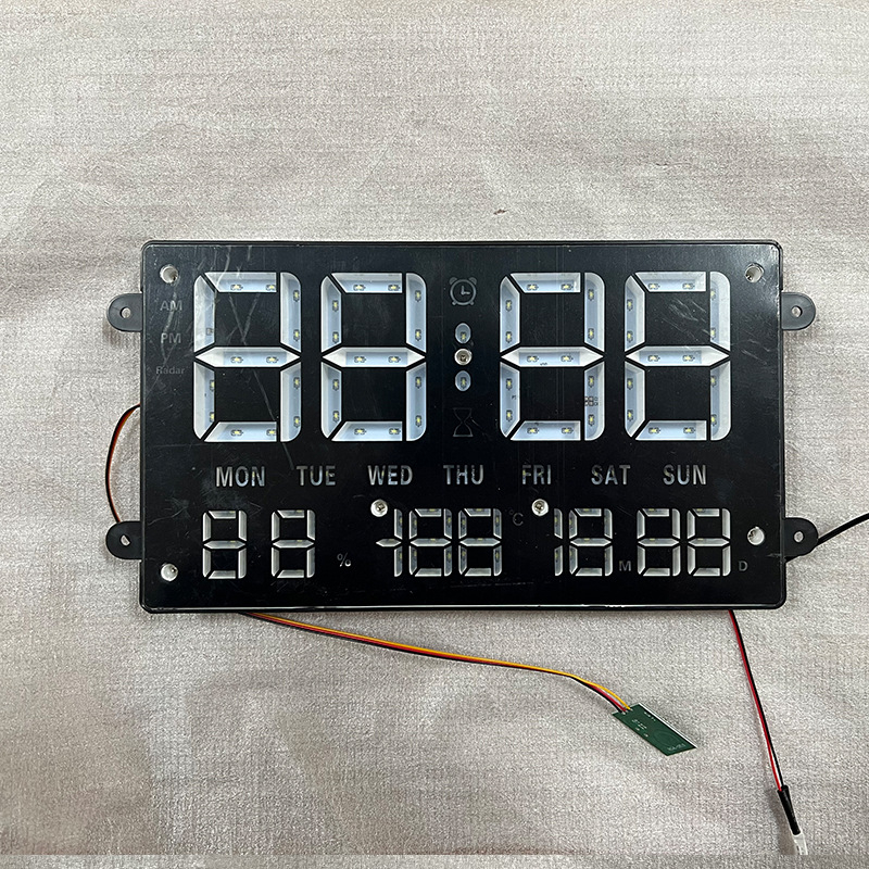 Акрилен стенен часовник-панел за всекидневна с вечен календар и LED дисплей на английски