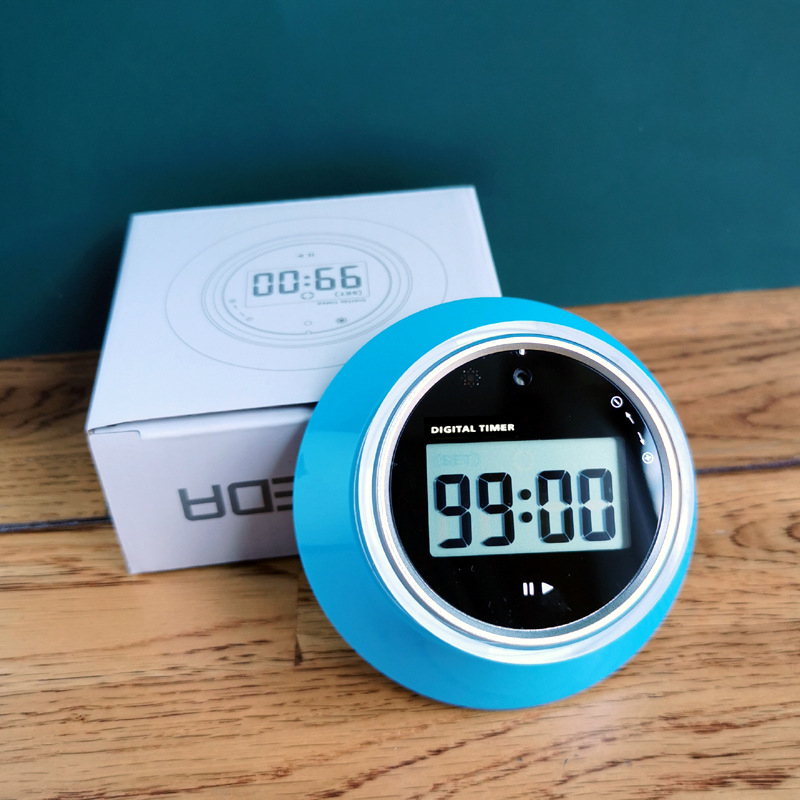 Digitaalne köögitaimer LCD-ekraaniga, taimerifunktsioon, ümmargune plastikust korpus (patareidega toidetav)